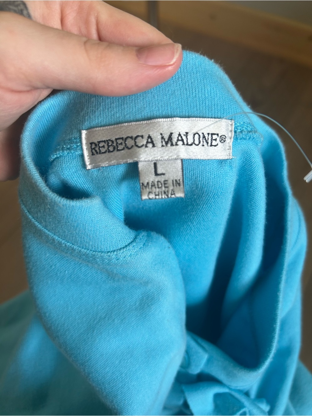 Rebecca Malone Turquoise Ruffle-Front Button Cardigan - Picture 3 of 3